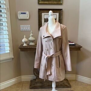 DKNYC Double-Breasted Blush Trench Coat